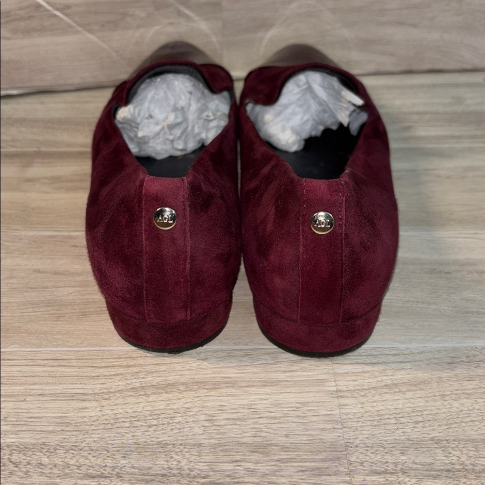 AGL Plum Suede Flat Loafers - Picture 3 of 9